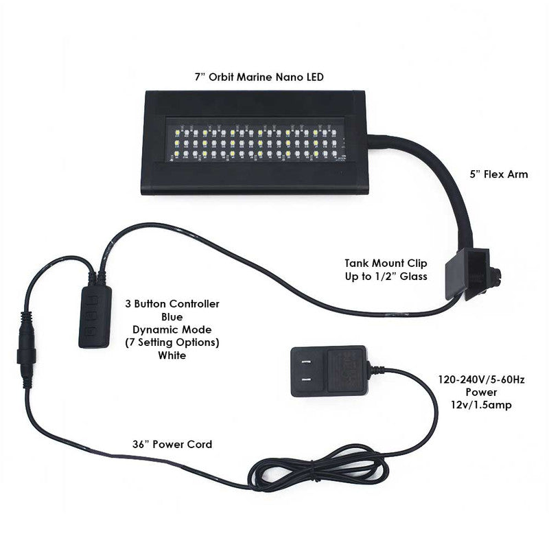 Orbit Marine Nano LED Light w/Gooseneck Mount & Dynamic Controller