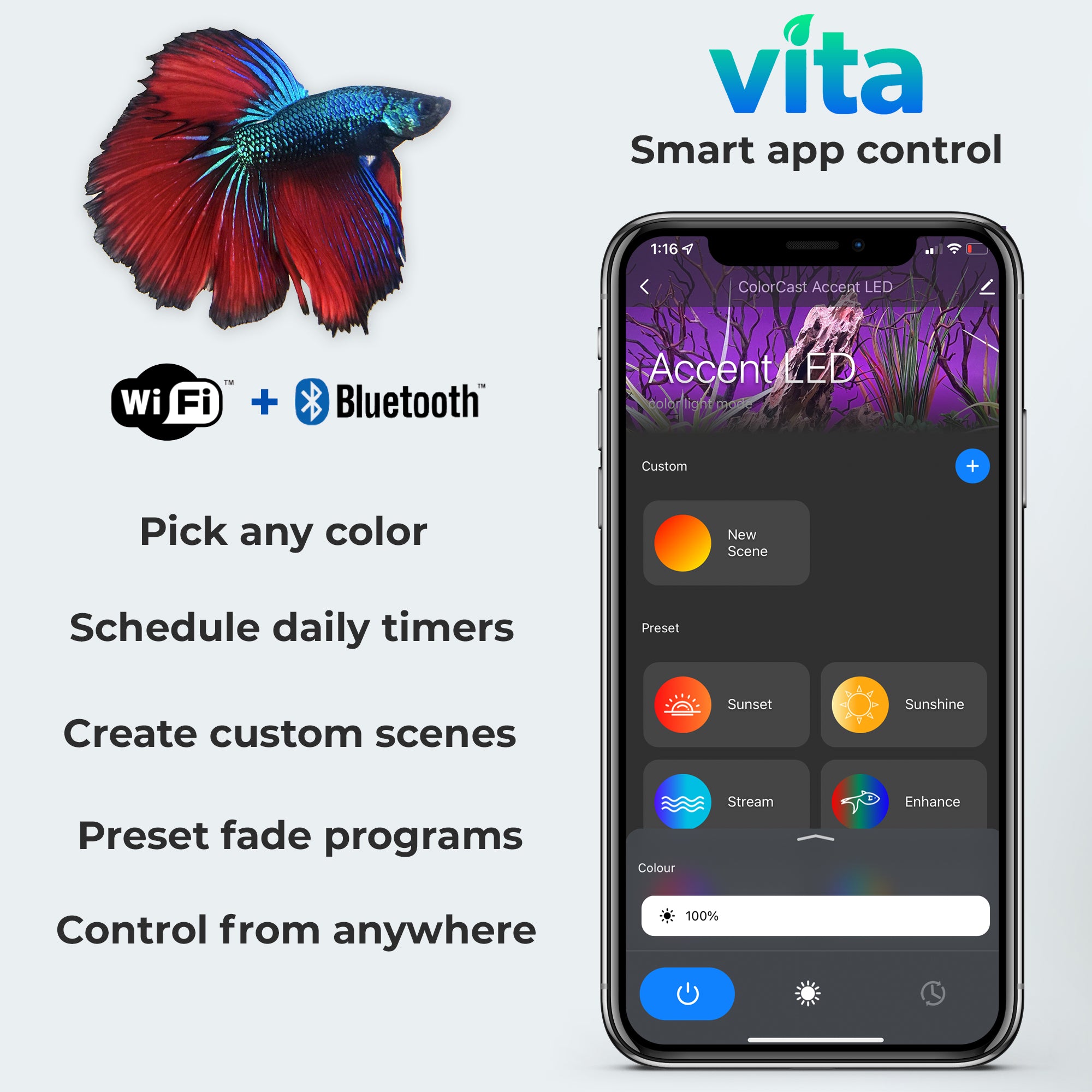 Serene ColorCast Smart Background LED Light 18".