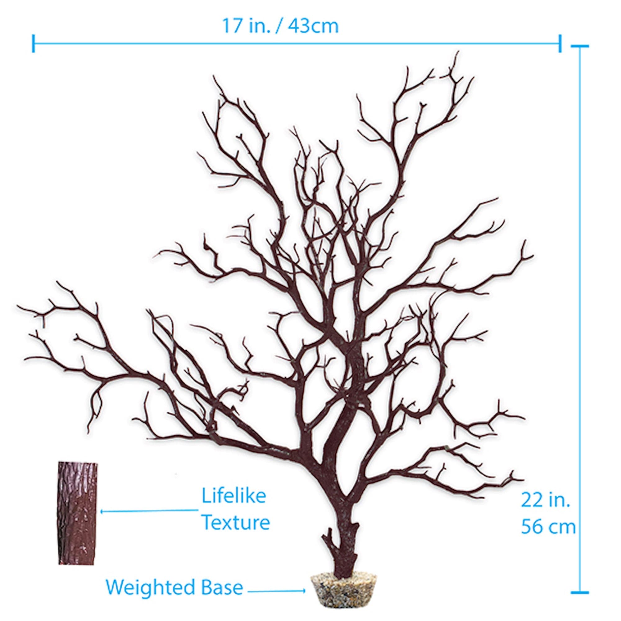 Manzanita Branch River Brown 22" with weighted base.