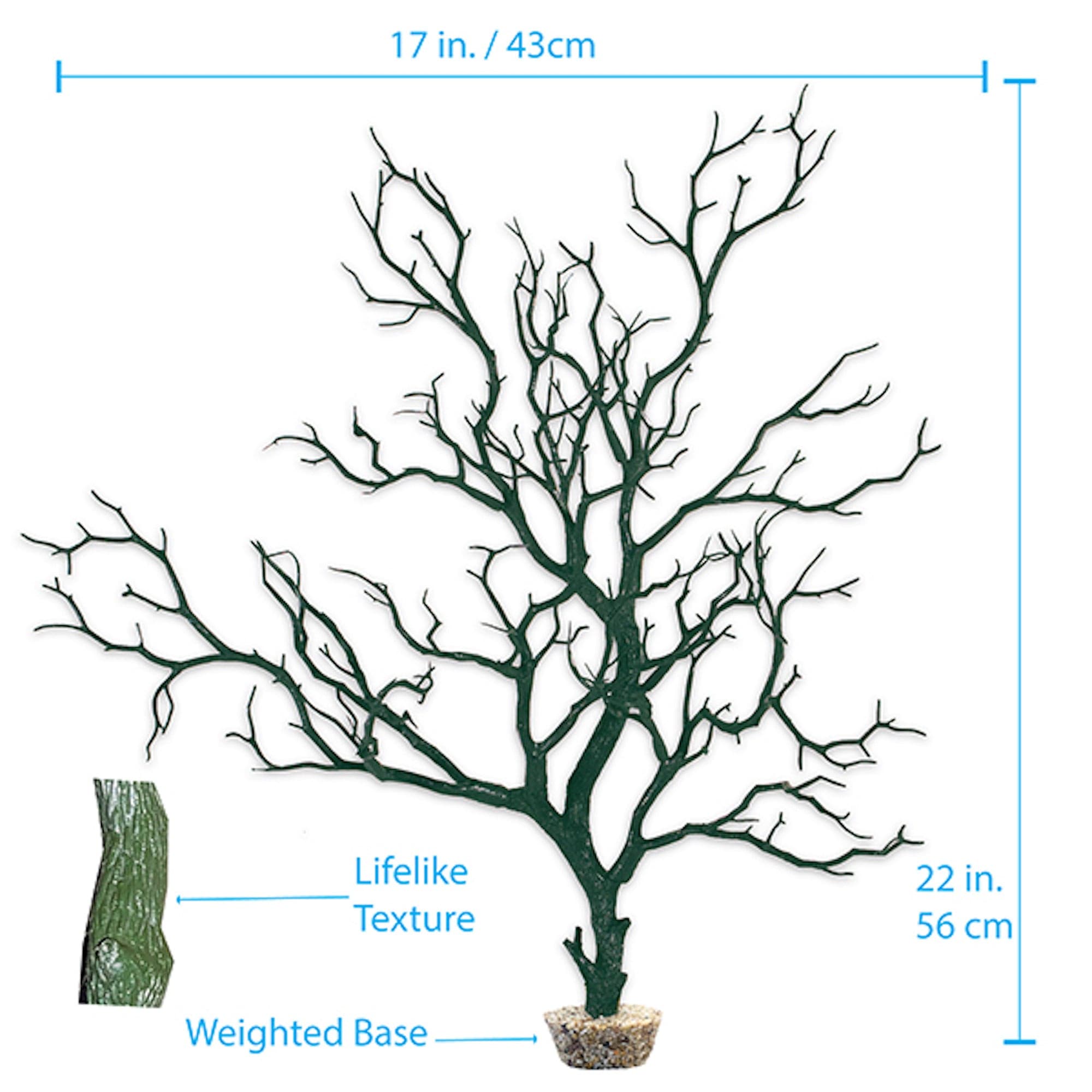 Manzanita Branch Moss Green 22" with Weighted Base.
