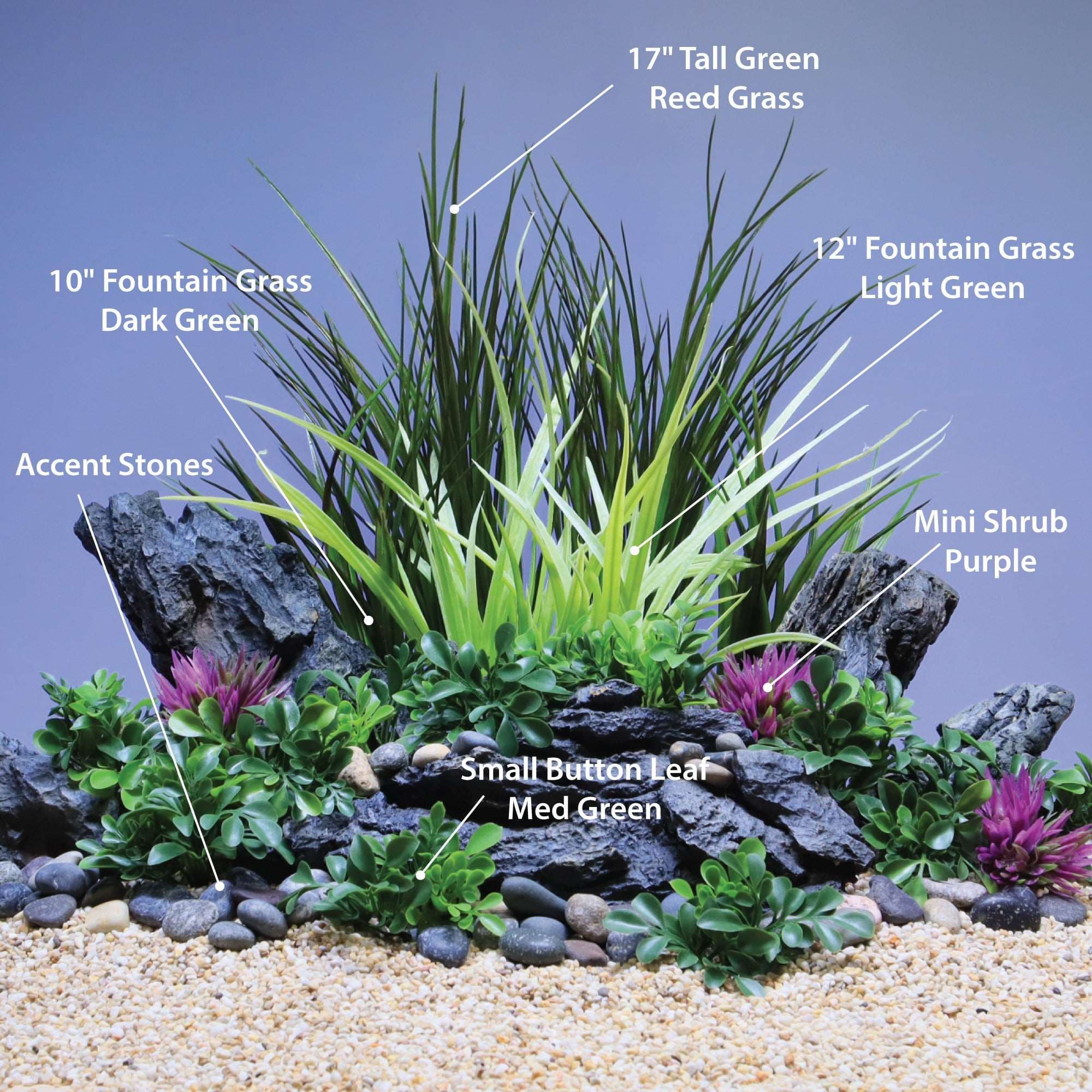Fountain Grass Light Green with Weighted Base.
